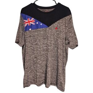 Beverly Hills Polo‎ Club Mens Australia Flag T-Shirt Grey Space Dye XXL BHPC Tee